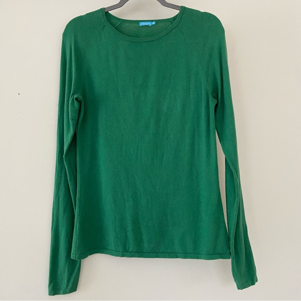 J.McLaughlin Jamey Green Sweater Size XS Button Accent Preppy Old Money Academia